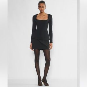 ARITZIA CALLA PONTE LONG SLEEVE TOP BLACK